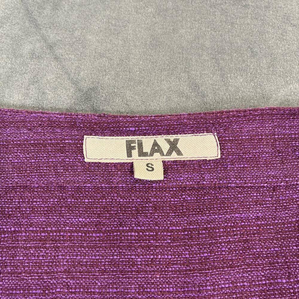 FLAX Small Linen Purple Blazer Style Light Weight Jacket Pockets Bnfts Charity - Picture 4 of 9